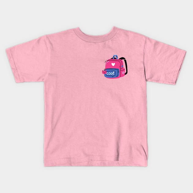 Pink Cool BackPack Kids T-Shirt by TranquilAsana